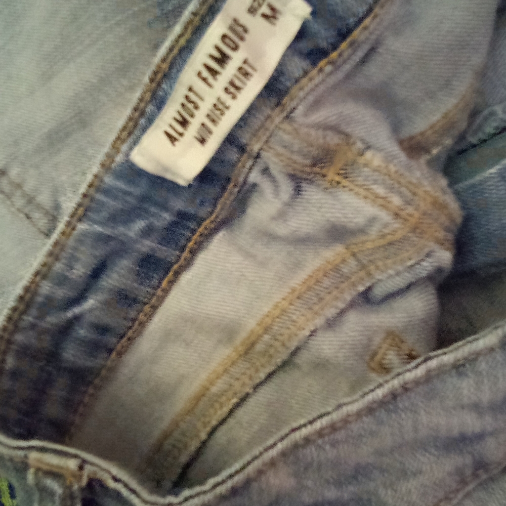 Almost famous blue jean mini skirt